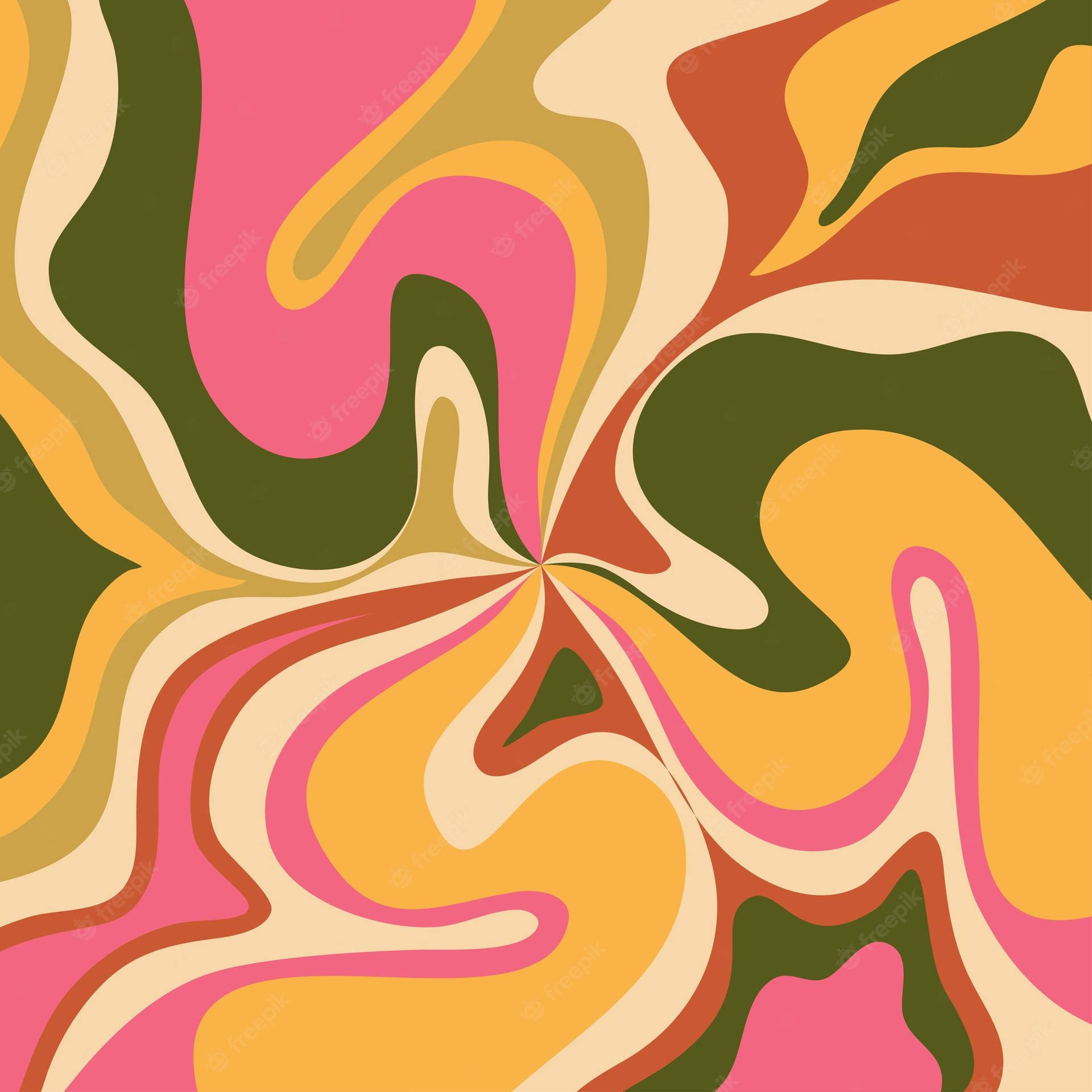 Abstract Pattern With Colorful Swirls Wallpaper