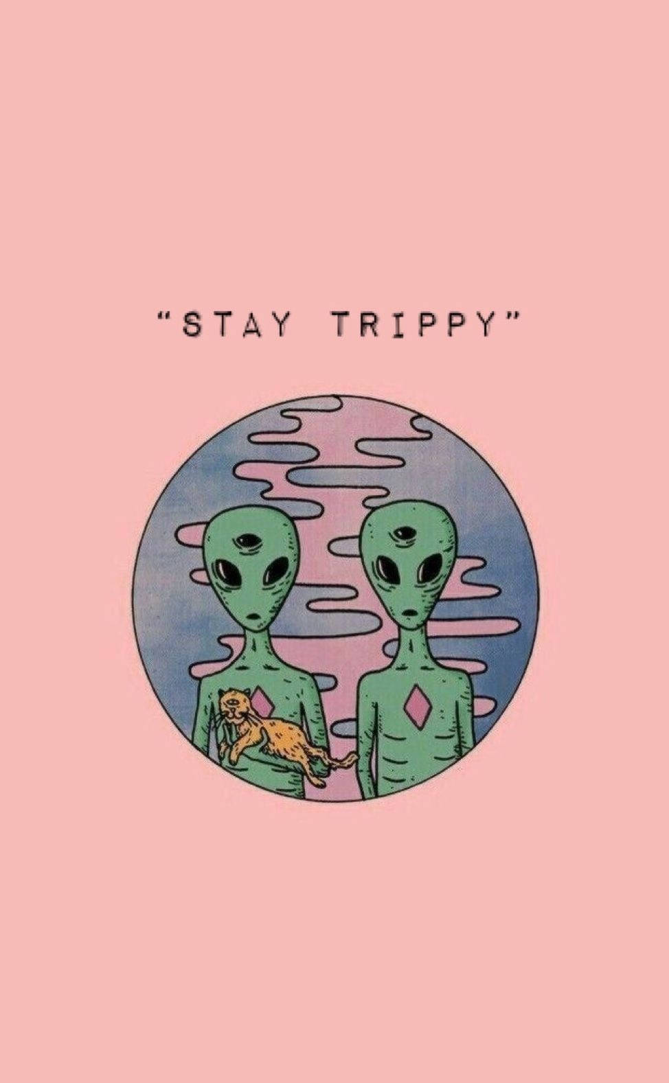 Minimalist Hippie Aesthetic Stay Trippy Alien Wallpaper