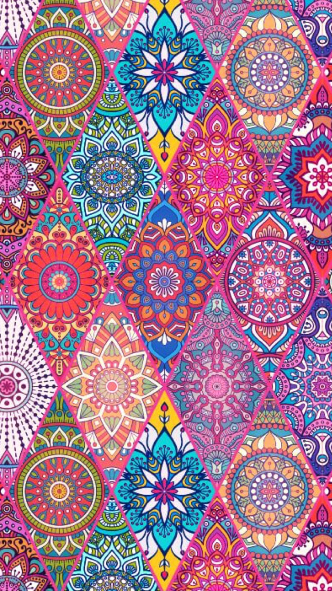 Hippie Diamond Flower Illustration Wallpaper
