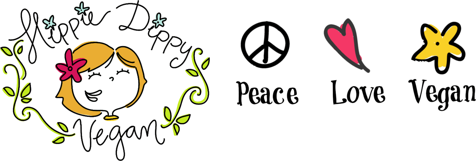 Hippie Dippy Vegan Peace Love PNG