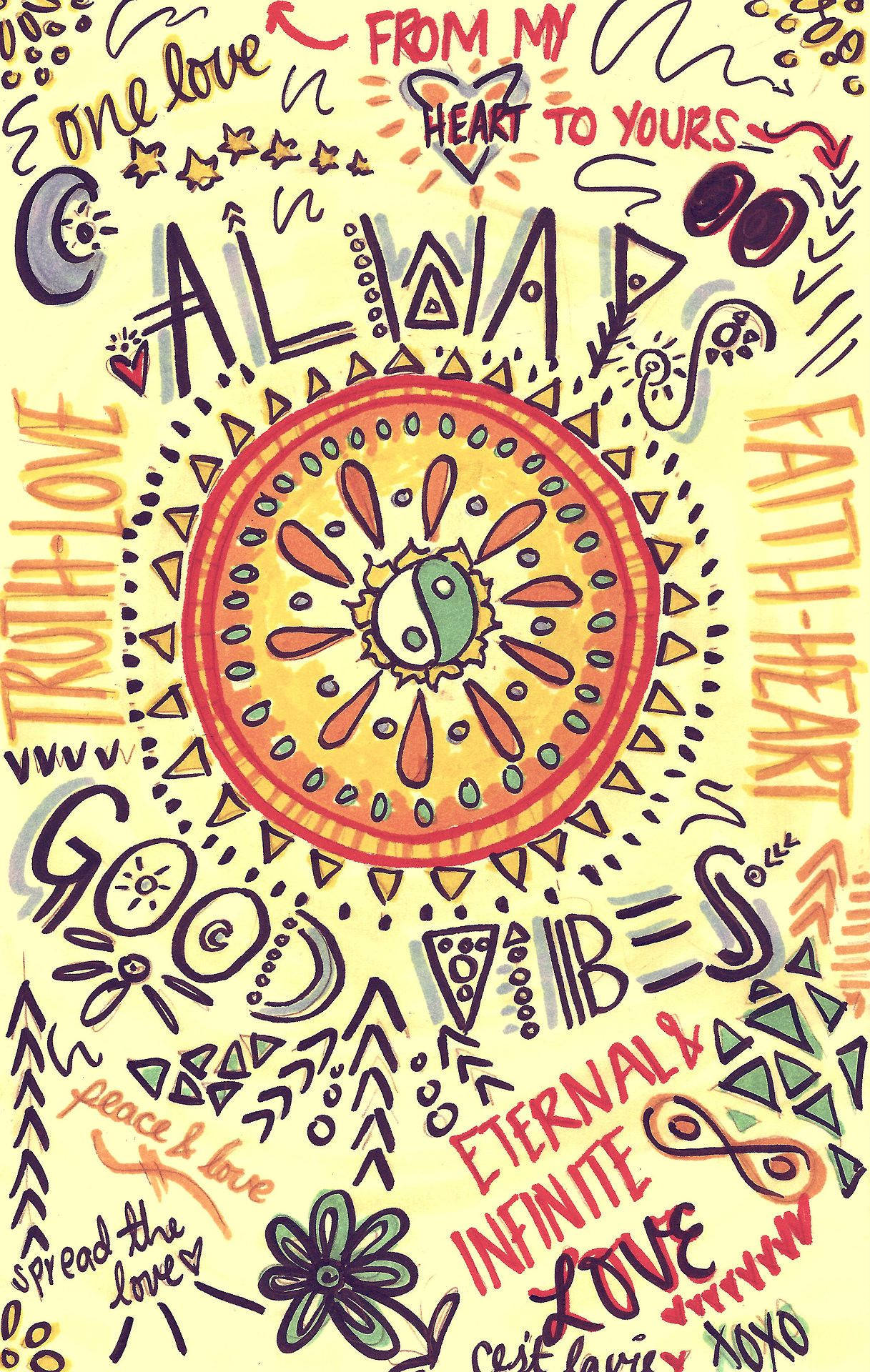 Hippie Hand Illustration Poster Wallpaper