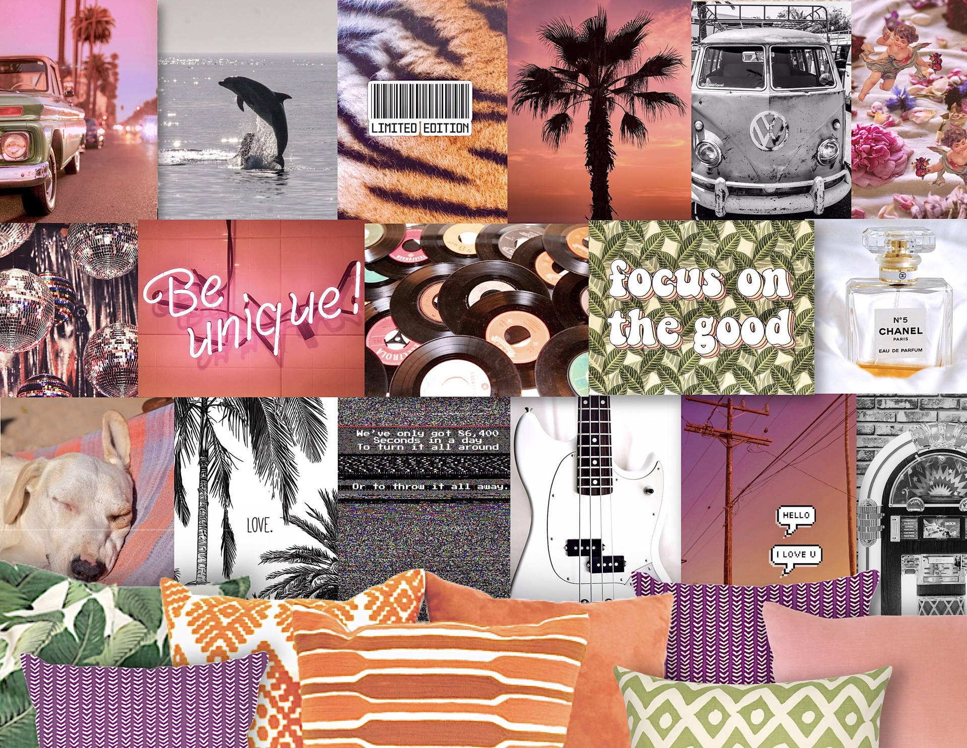 Hippie Indie Art Collage Wallpaper