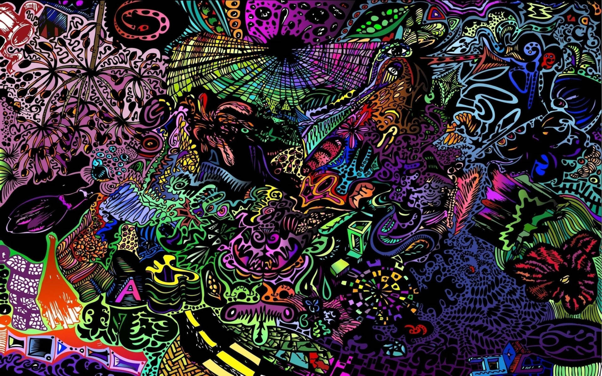 Hippie Neon Colour Pattern