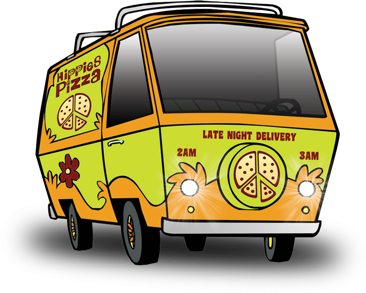 Hippie Pizza Delivery Van PNG