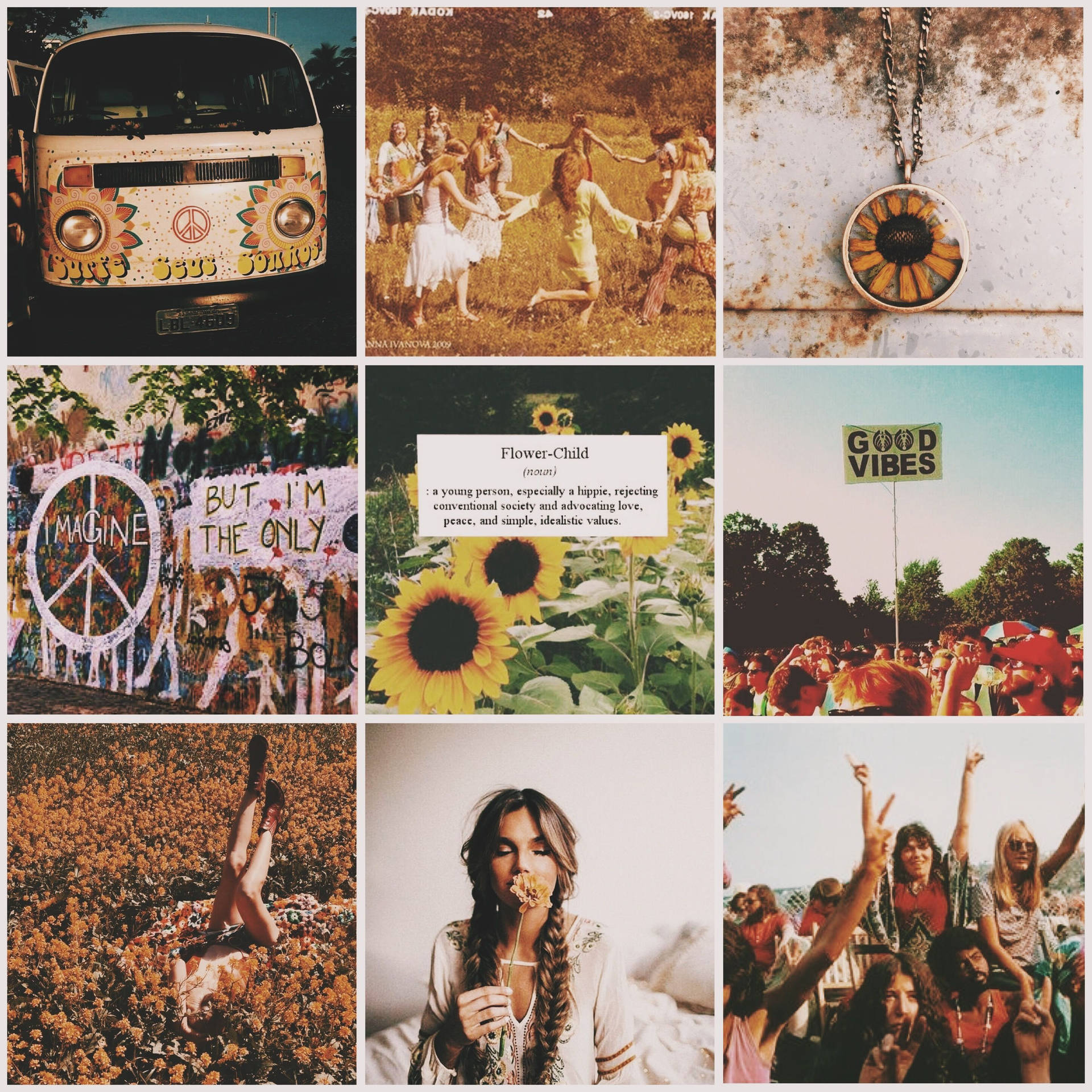 Download Caption: Vintage Display of Hippie Culture Wallpaper ...