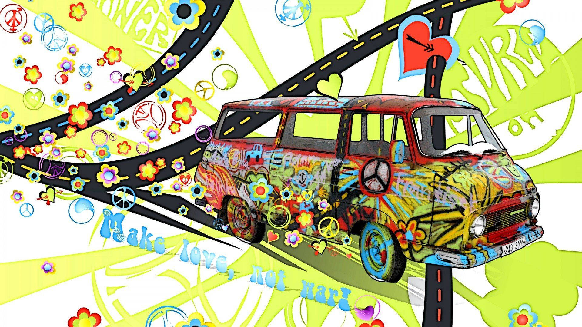 Hippie Stylised Van Illustration