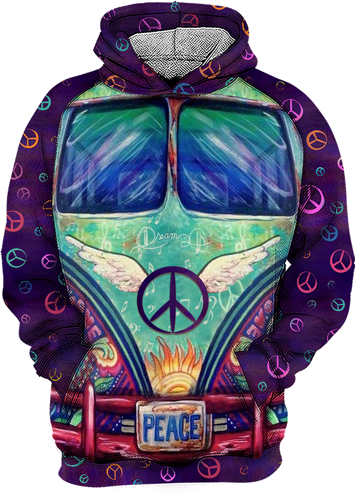 Hippie Van Hoodie Art PNG