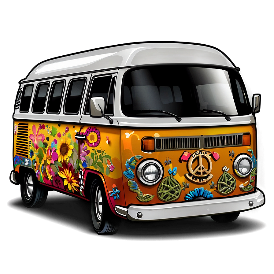 Hippie Van Illustration Png 9 PNG