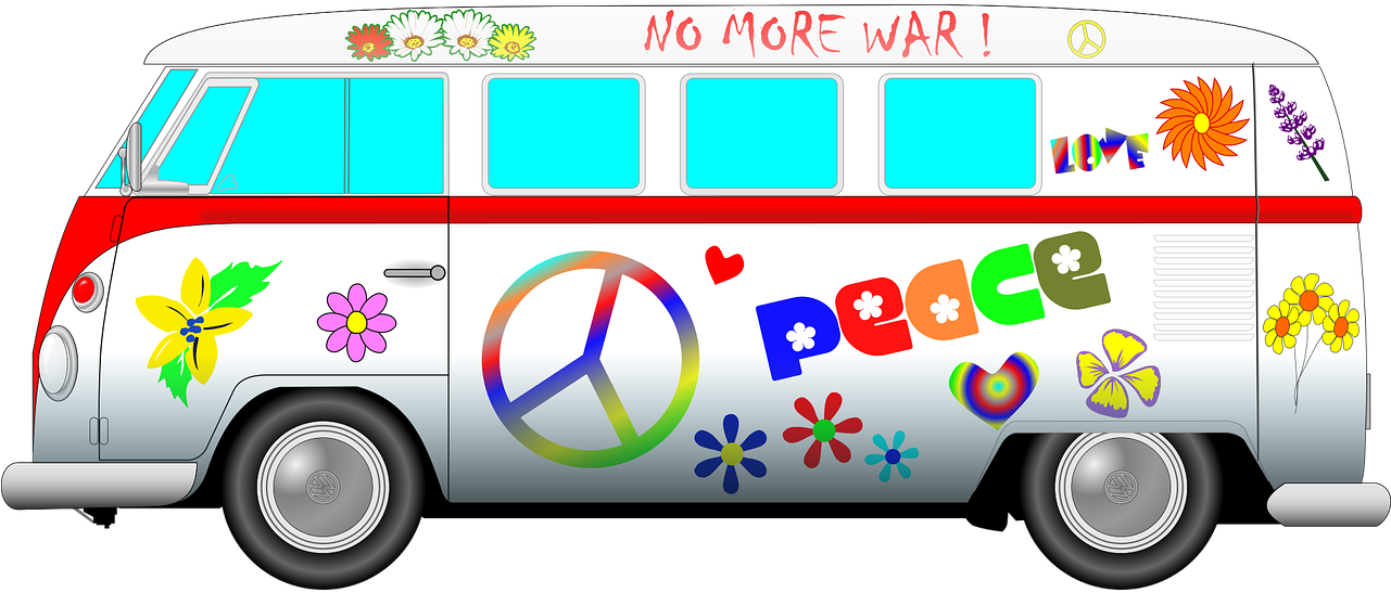 Download Hippie Van Peaceand Love | Wallpapers.com