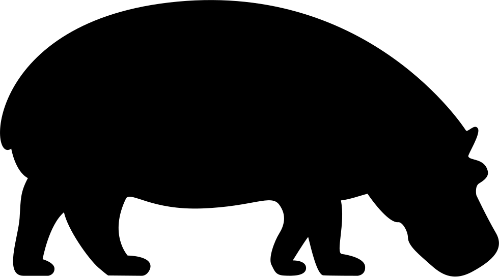 Hippopotamus Silhouette Graphic PNG