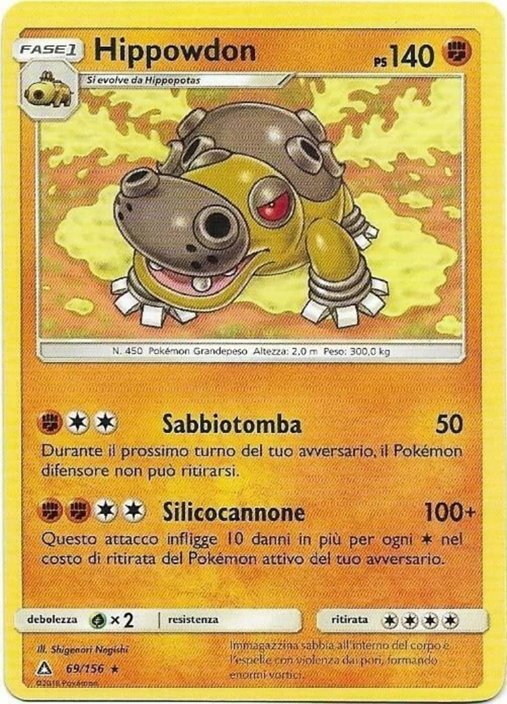 Hippowdon Trading Card In Italian Wallpaper