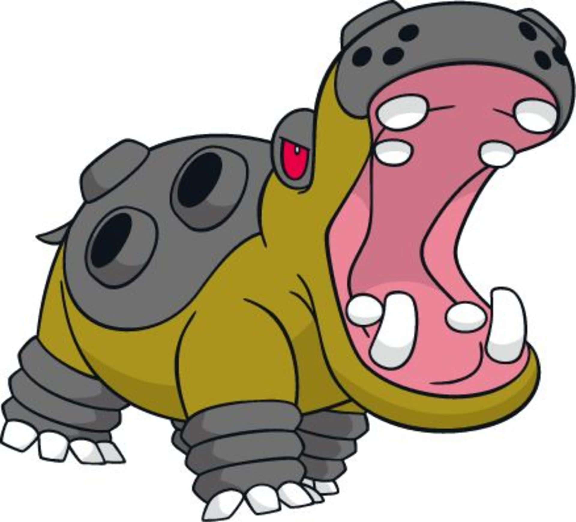 Powerful Hippowdon With Its Mouth Wide Open Wallpaper