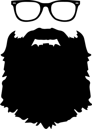 Hipster Beardand Glasses Silhouette PNG