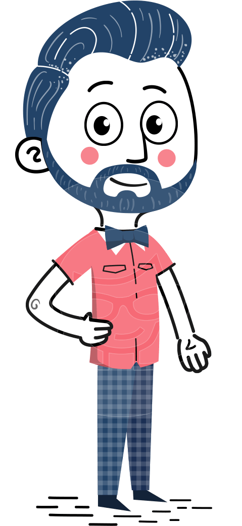 Hipster Businessman Cartoon Character PNG