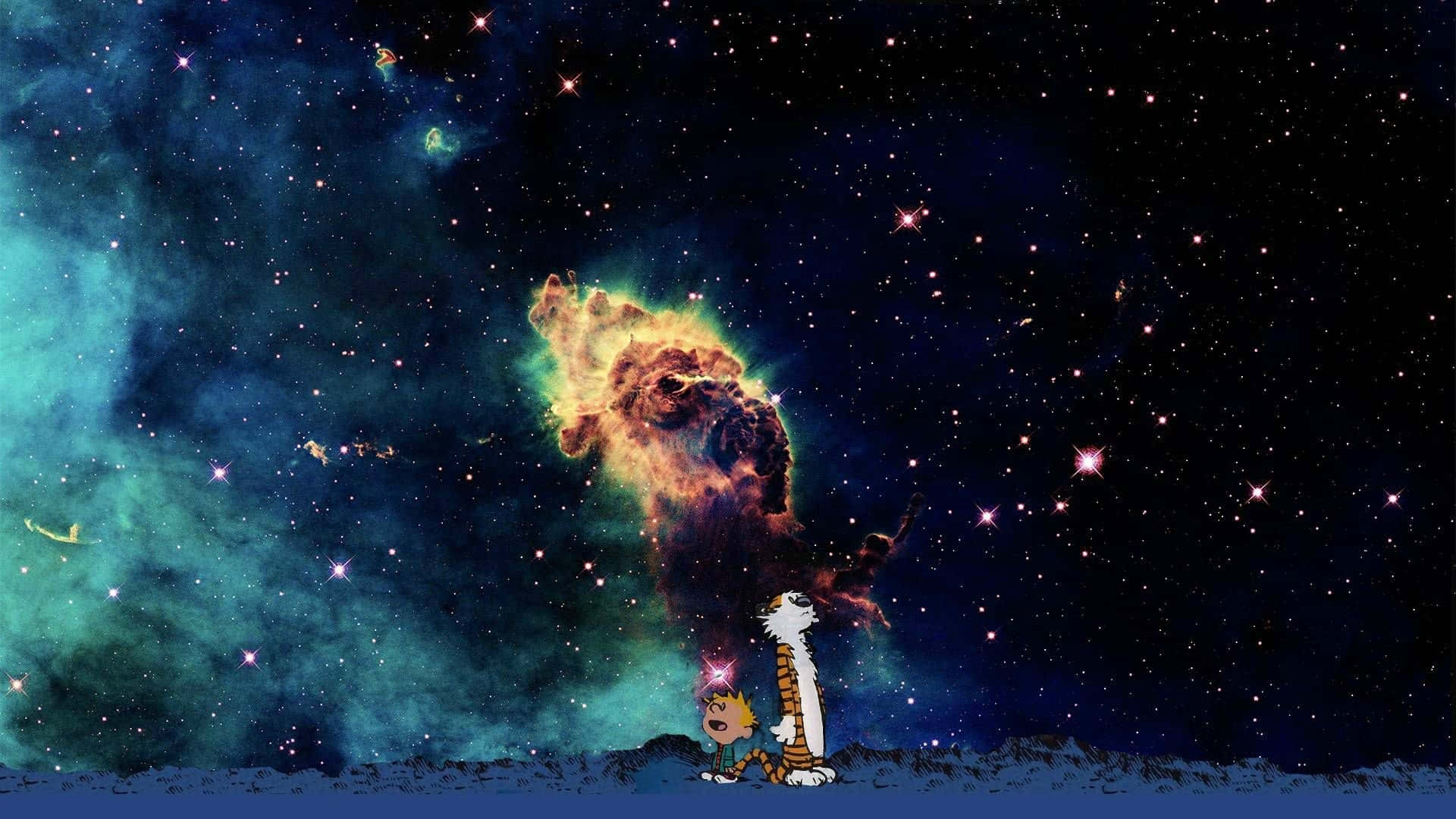 Enmajestätisk Syn På En Färgglad Galax Fångad Mot En Stjärnklar Natt Himmel. Wallpaper