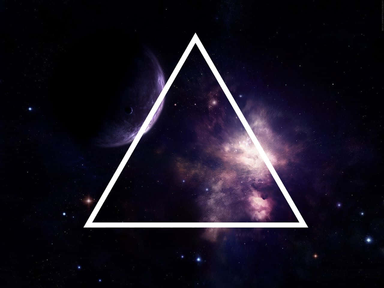 A Triangle With A Galaxy In The Background Wallpaper