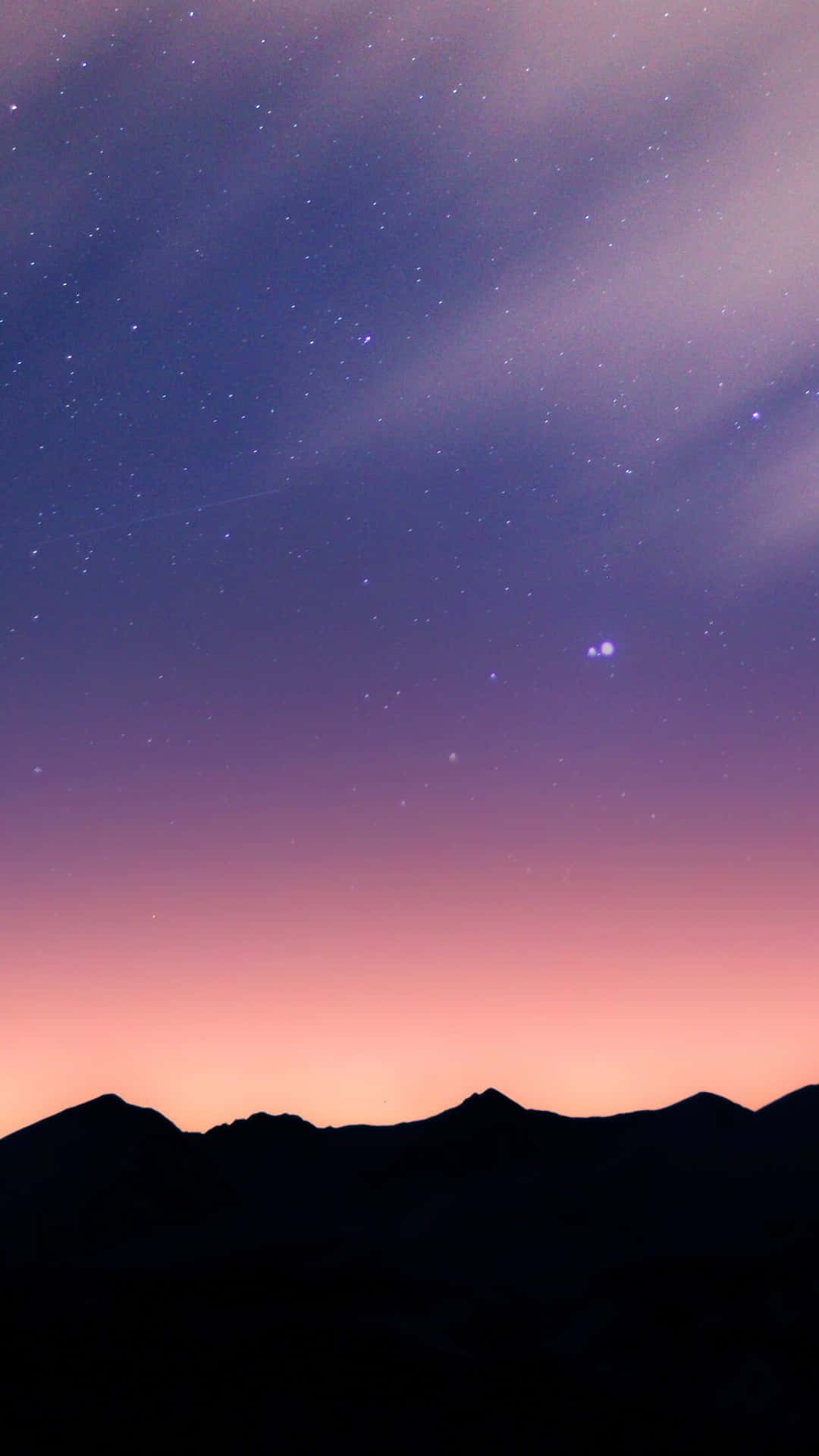 En lilla himmel med stjerner og bjerge Wallpaper