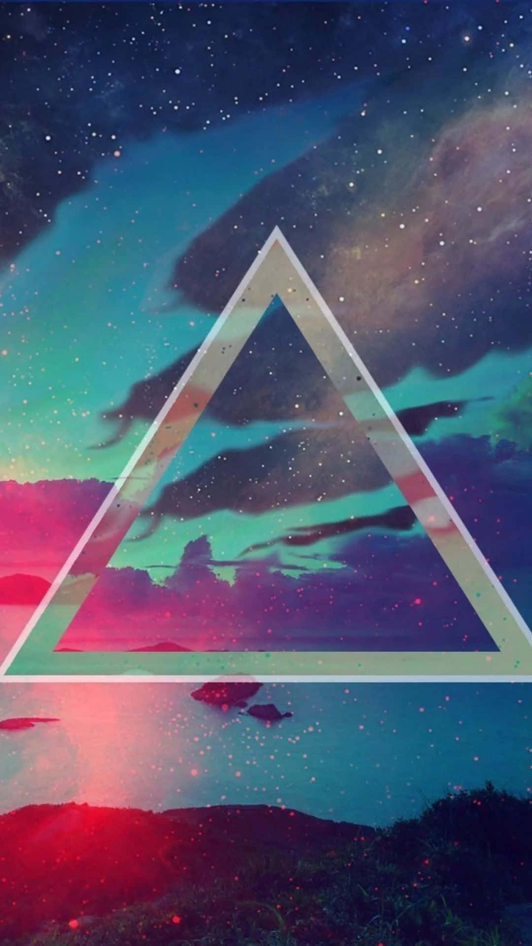 A Triangle With A Colorful Background Wallpaper