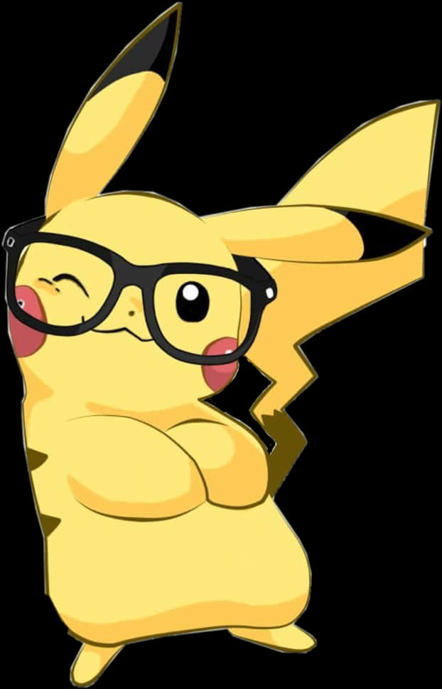 Hipster Pikachu Illustration PNG