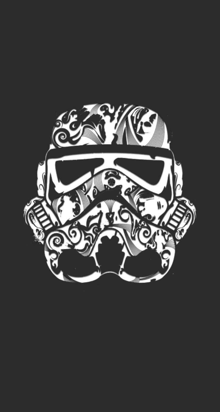 A Star Wars Stormtrooper Helmet On A Black Background Wallpaper