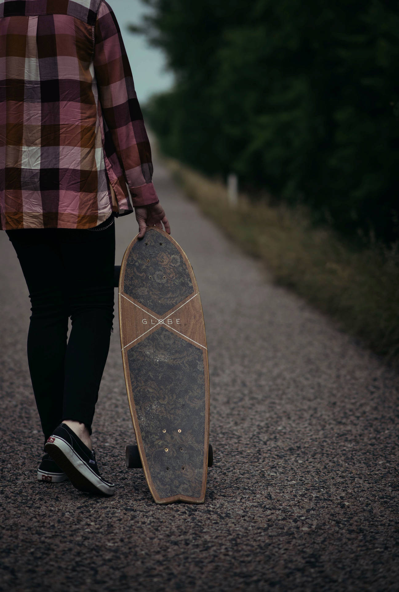 Hipster With Globe Skateboard Wallpaper