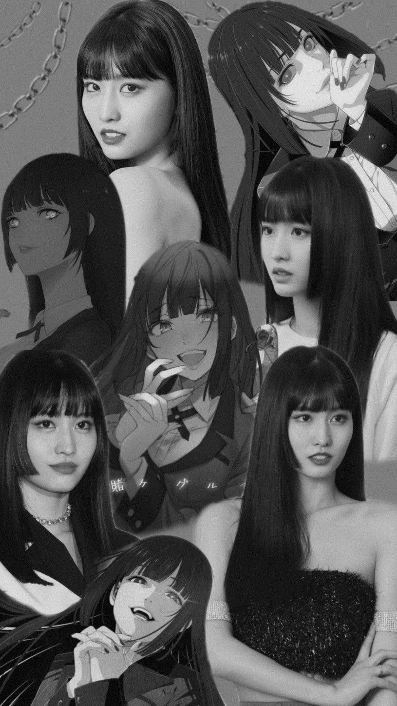 Hirai Momo E Yumeko Jabami Collage Sfondo