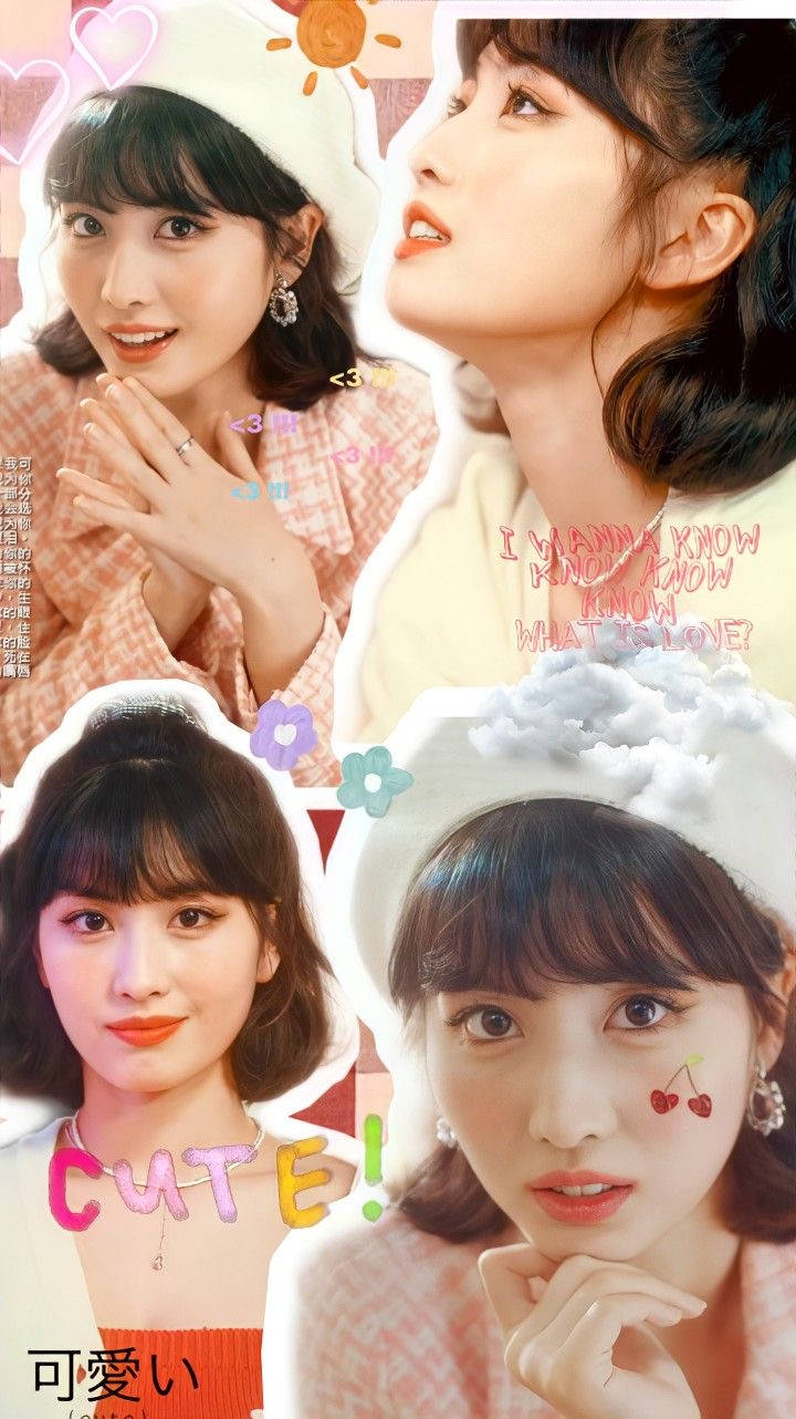 Hirai Momo Cute Collage Wallpaper