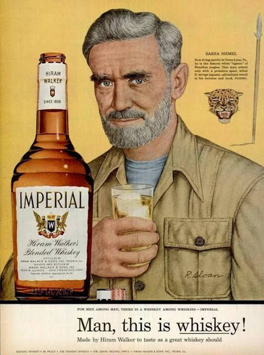 Hiram Walker Imperial American Whiskey Ad Poster Wallpaper