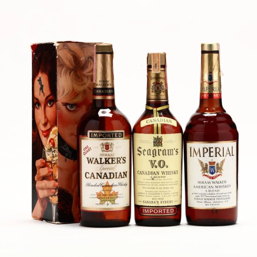 Hiram Walker Imperial Seagram's Canadian Whiskey Bottles Wallpaper