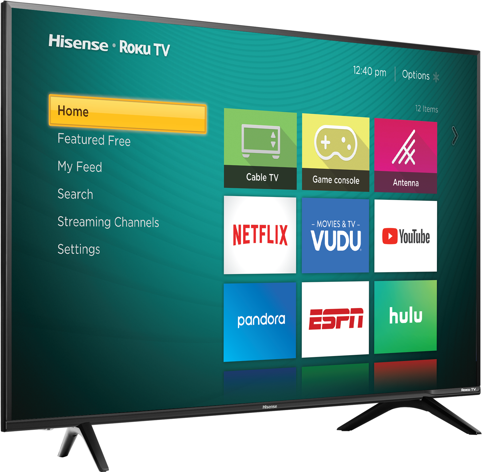 Hisense Roku T V Interface PNG