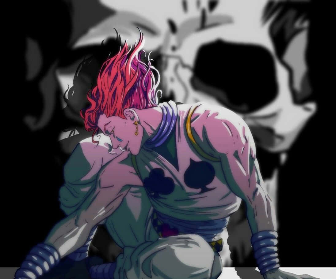 Enond Närvaro Strålar Från Hisoka I Hunter X Hunter.