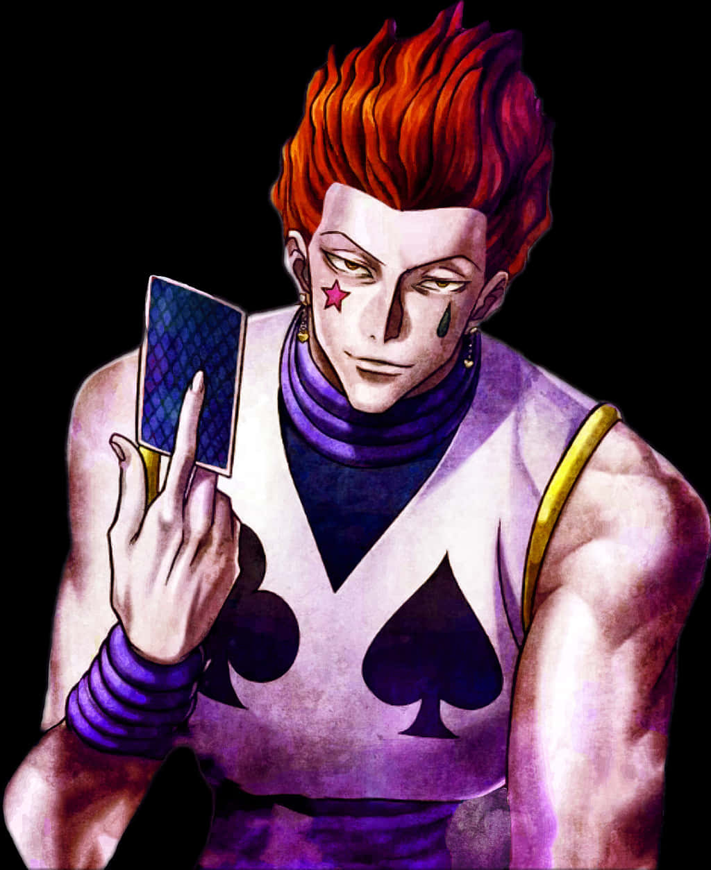 Hisoka Holding Playing Card PNG