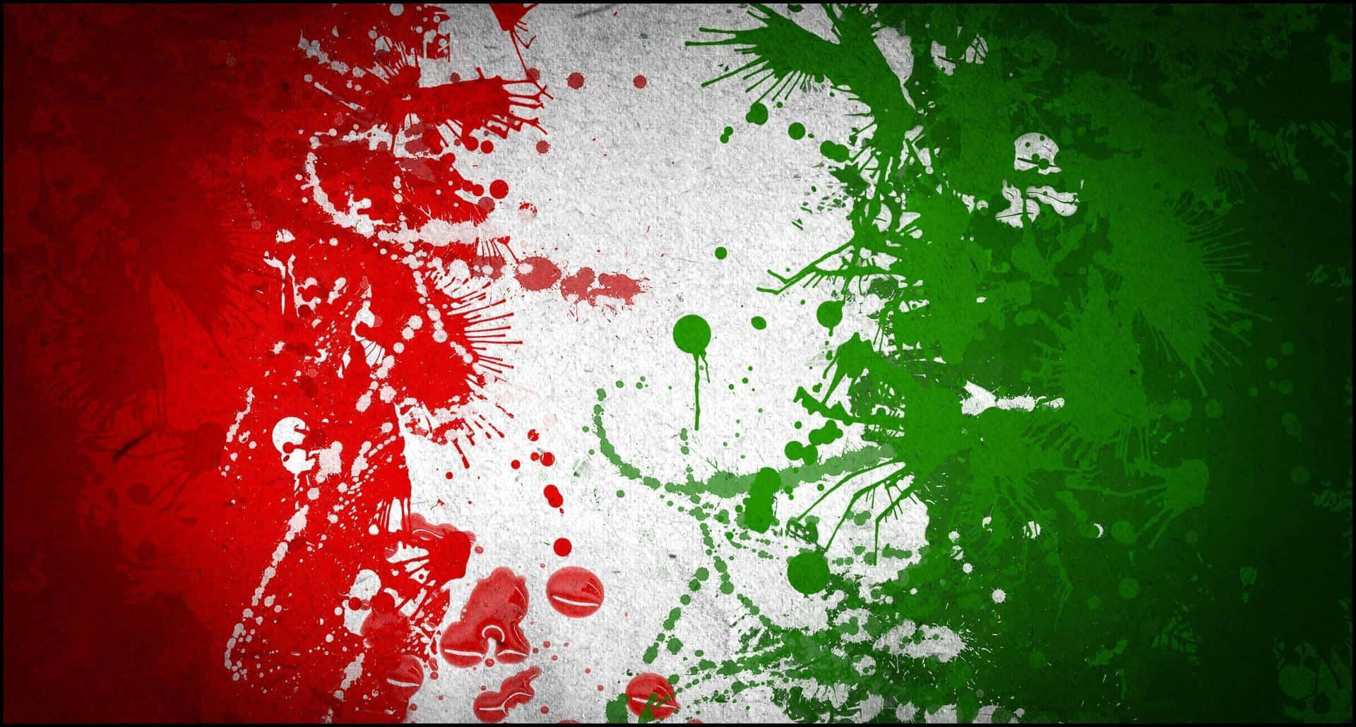 A Painting Of The Flag Of Italy Wallpaper