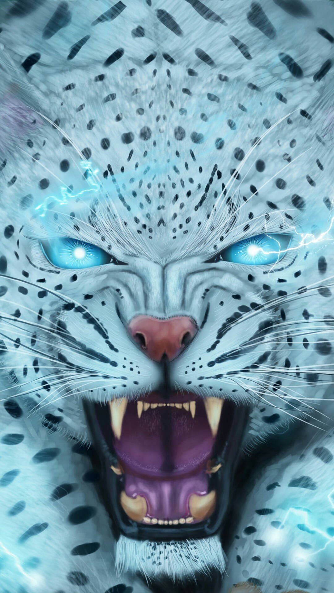 Hissing Cool White Tiger Background