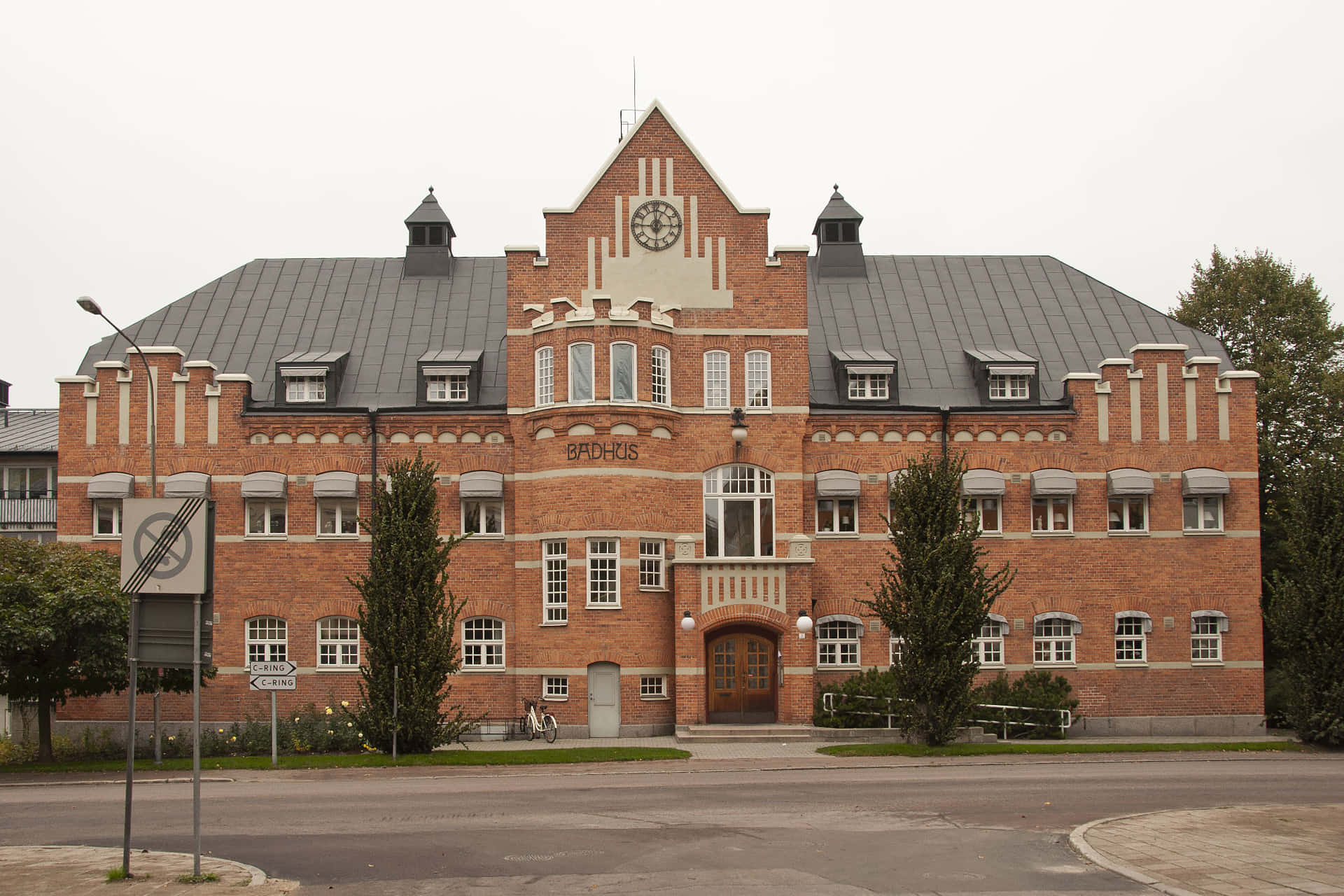 Historic Brick Building Karlstad Sweden Wallpaper