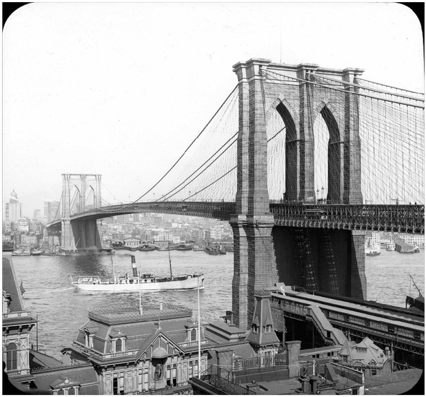 Historic Brooklyn Bridge Blackand White PNG
