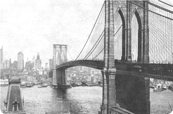 Historic Brooklyn Bridge New York Cityscape PNG