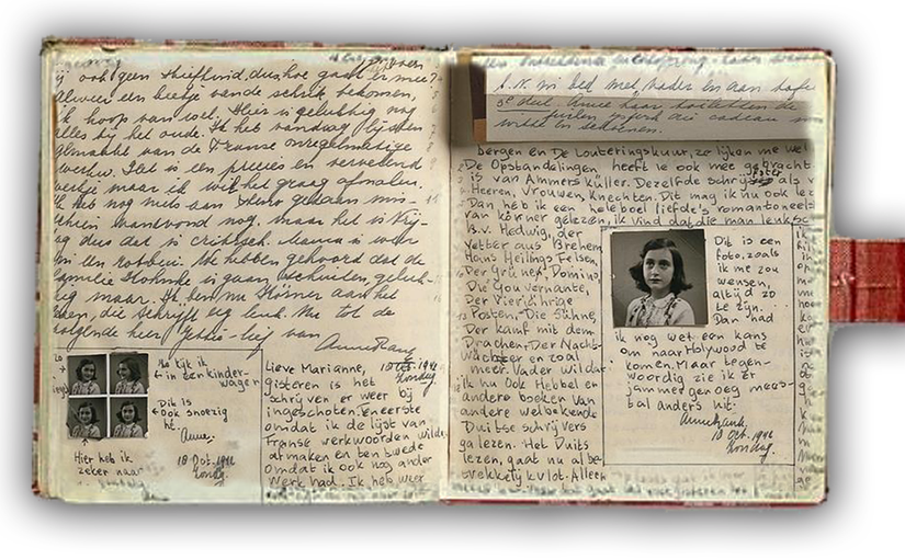 Historic Diary Open Page With Photo PNG