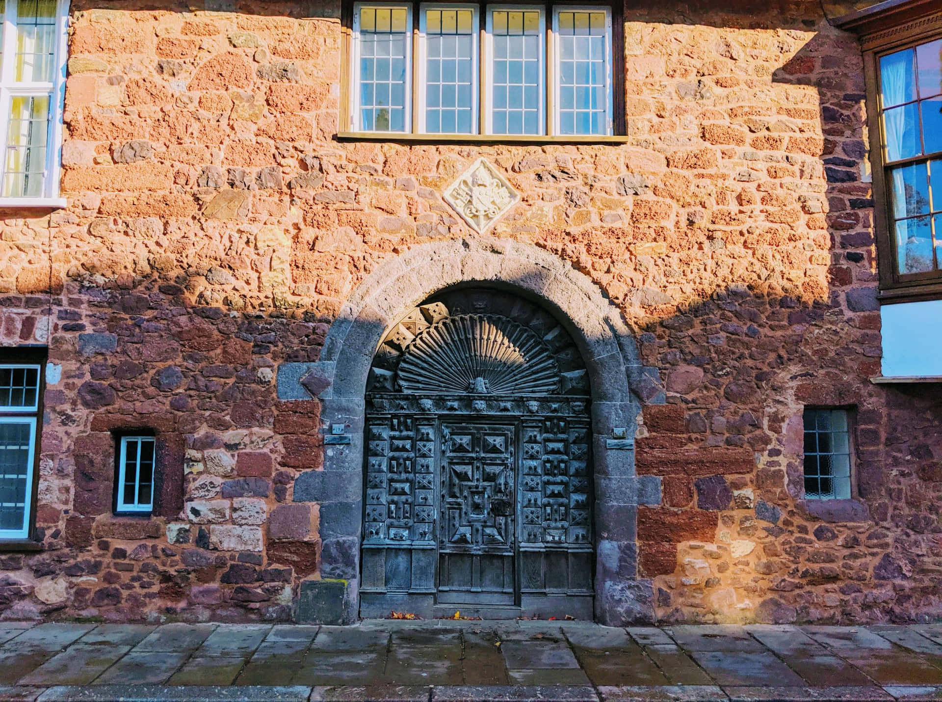 Historic Exeter Building Facade Wallpaper