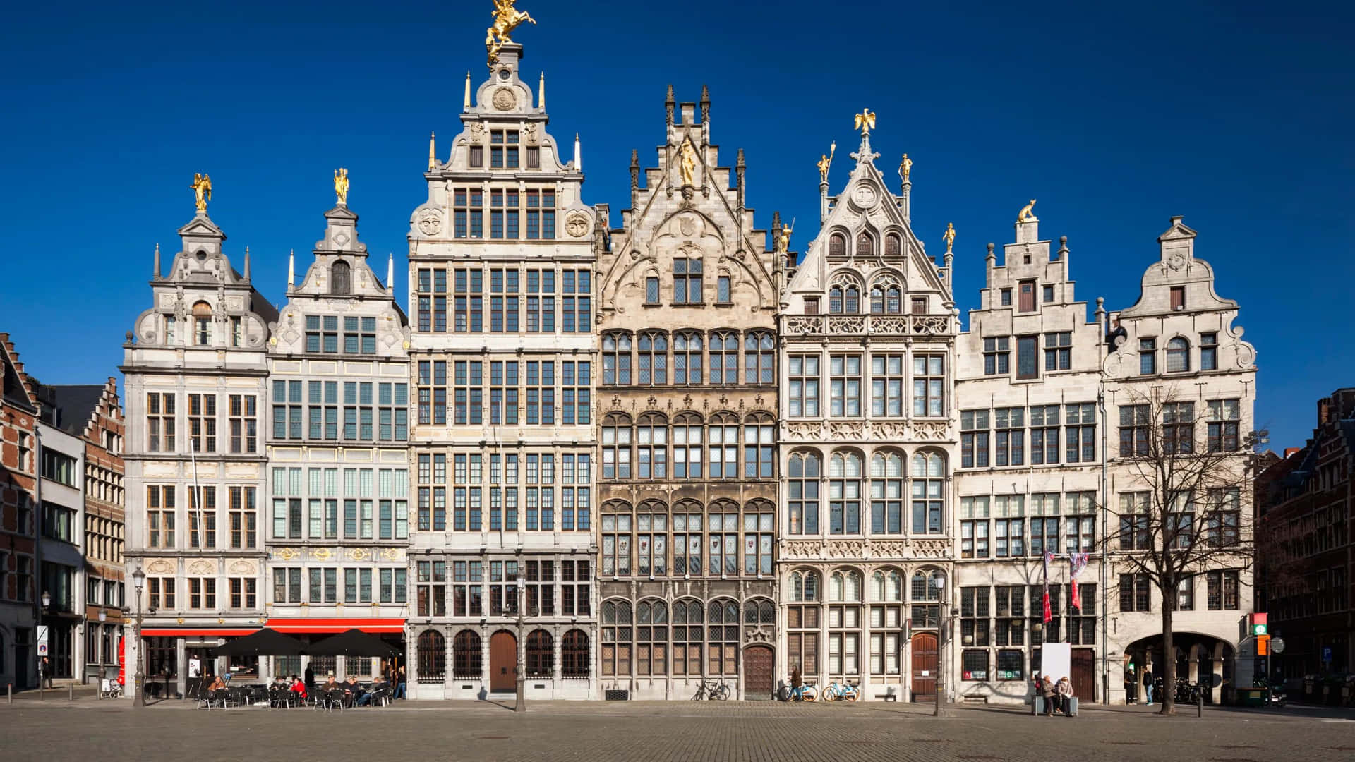Historic_ Guild_ Houses_ Antwerp_ Belgium Wallpaper