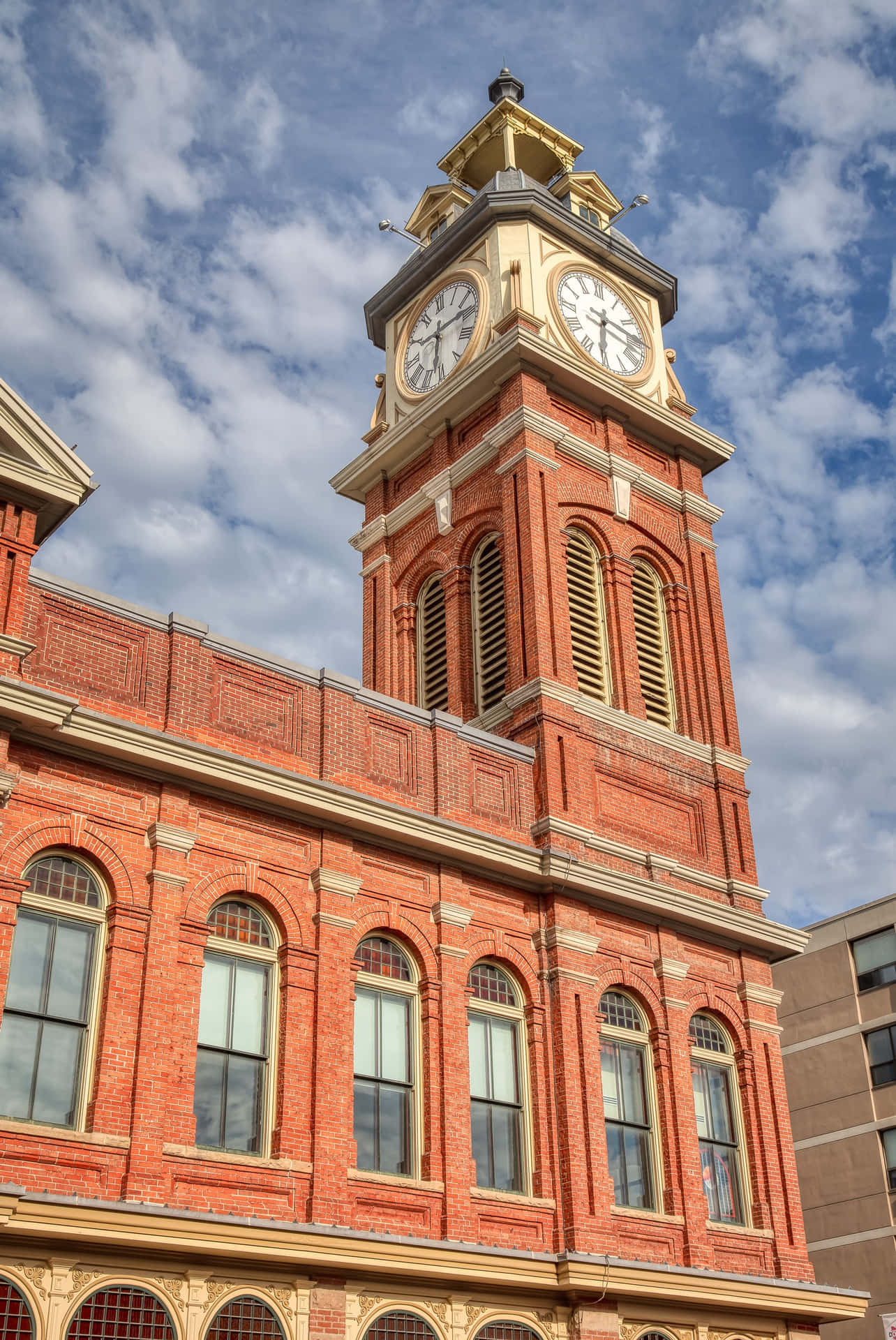 Historic Red Brick Clock Tower Peterborough Wallpaper
