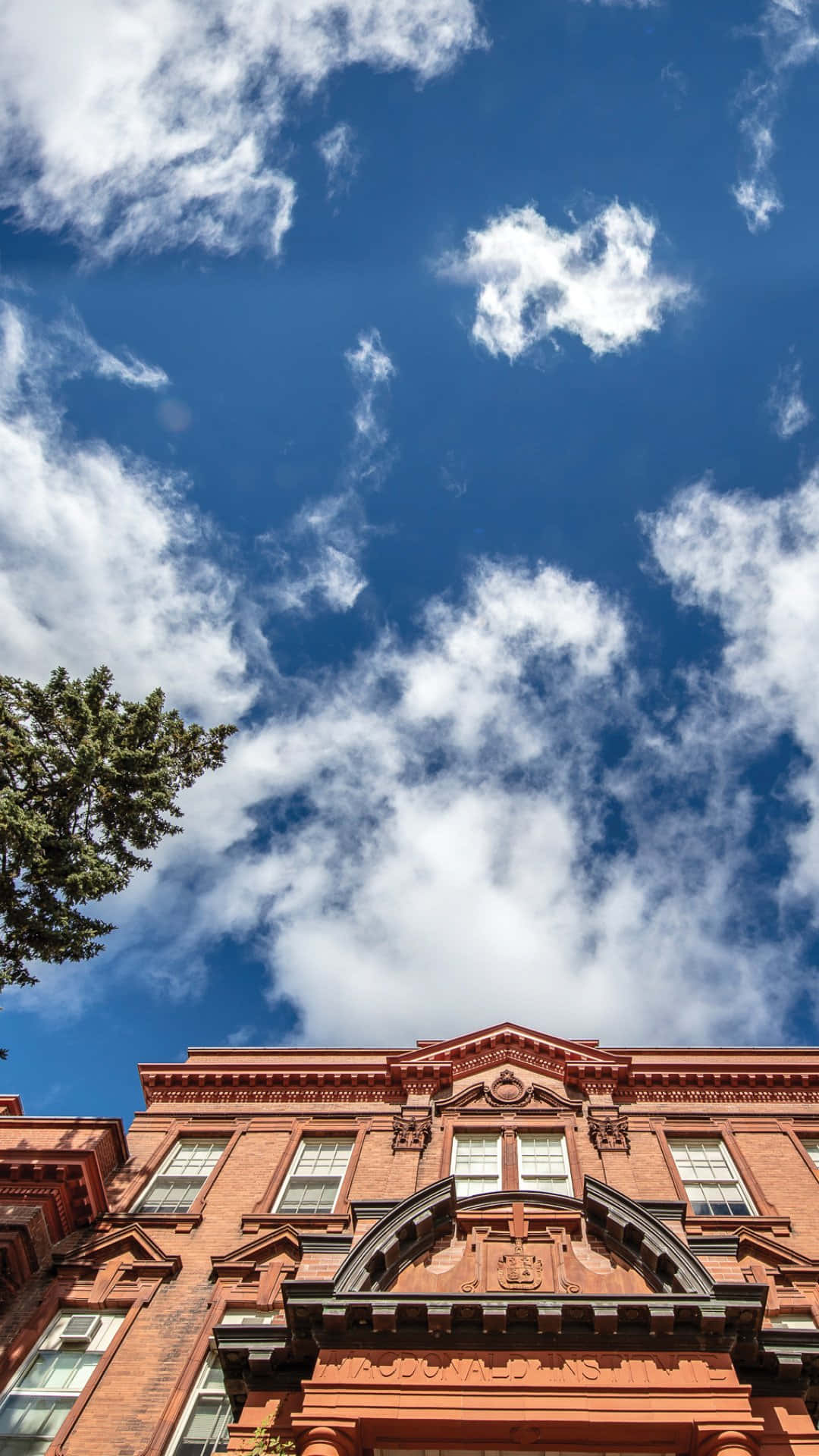 Historic Red Building Guelph Sky Wallpaper