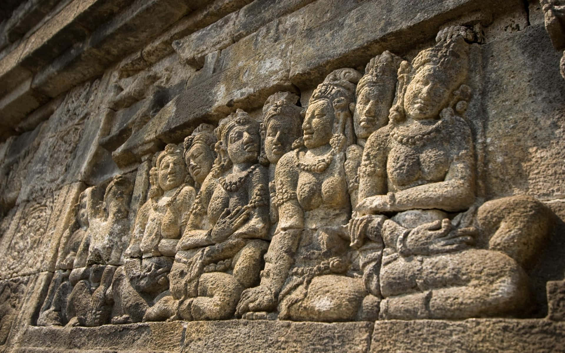 Historic Sculptures In Borobudur Temple Wallpaper