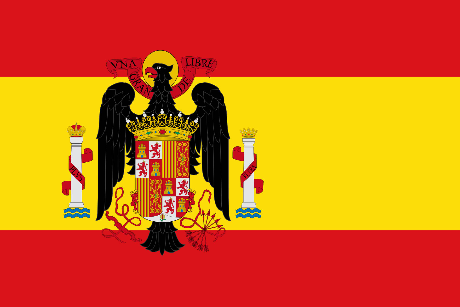 Historisk Spaniens Flag 1945-1977 Wallpaper