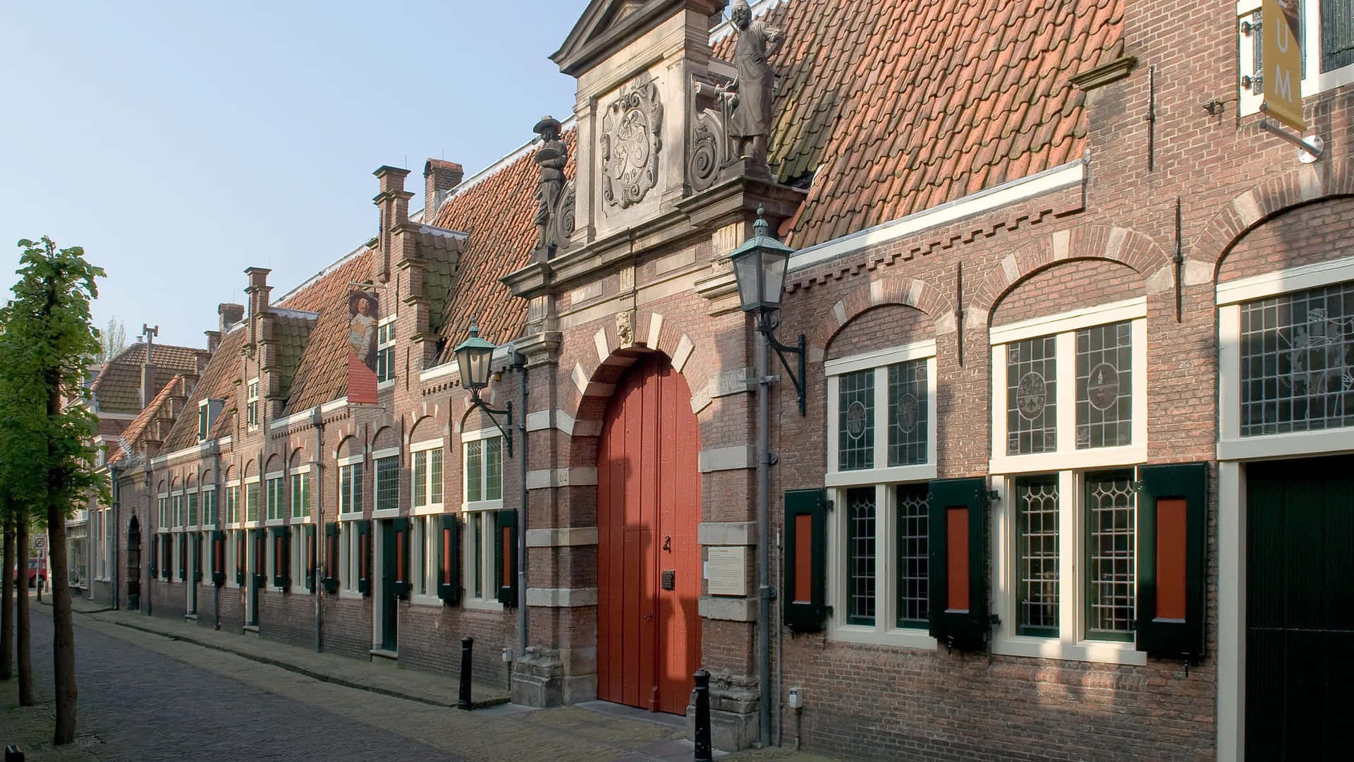 Historic Street Haarlem Netherlands Wallpaper
