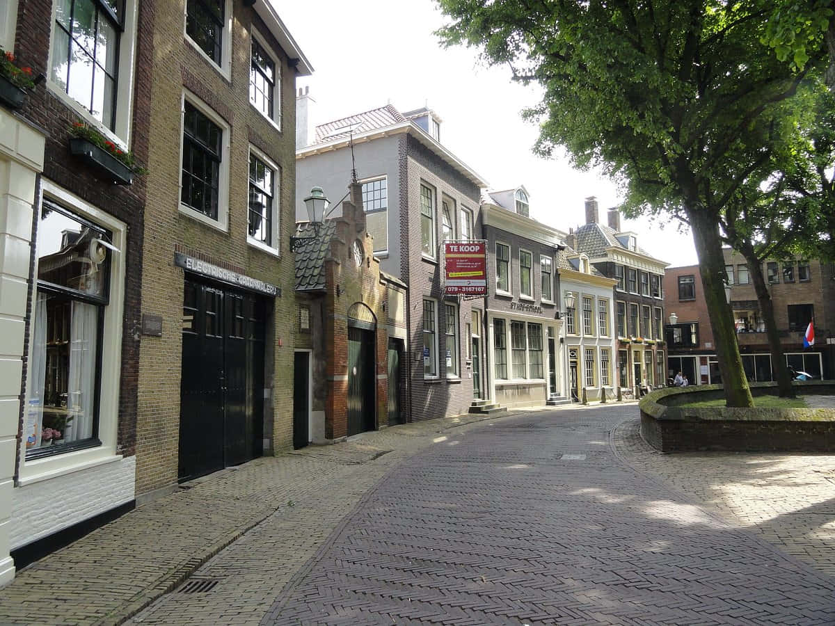 Historic Street Vlaardingen Netherlands Wallpaper