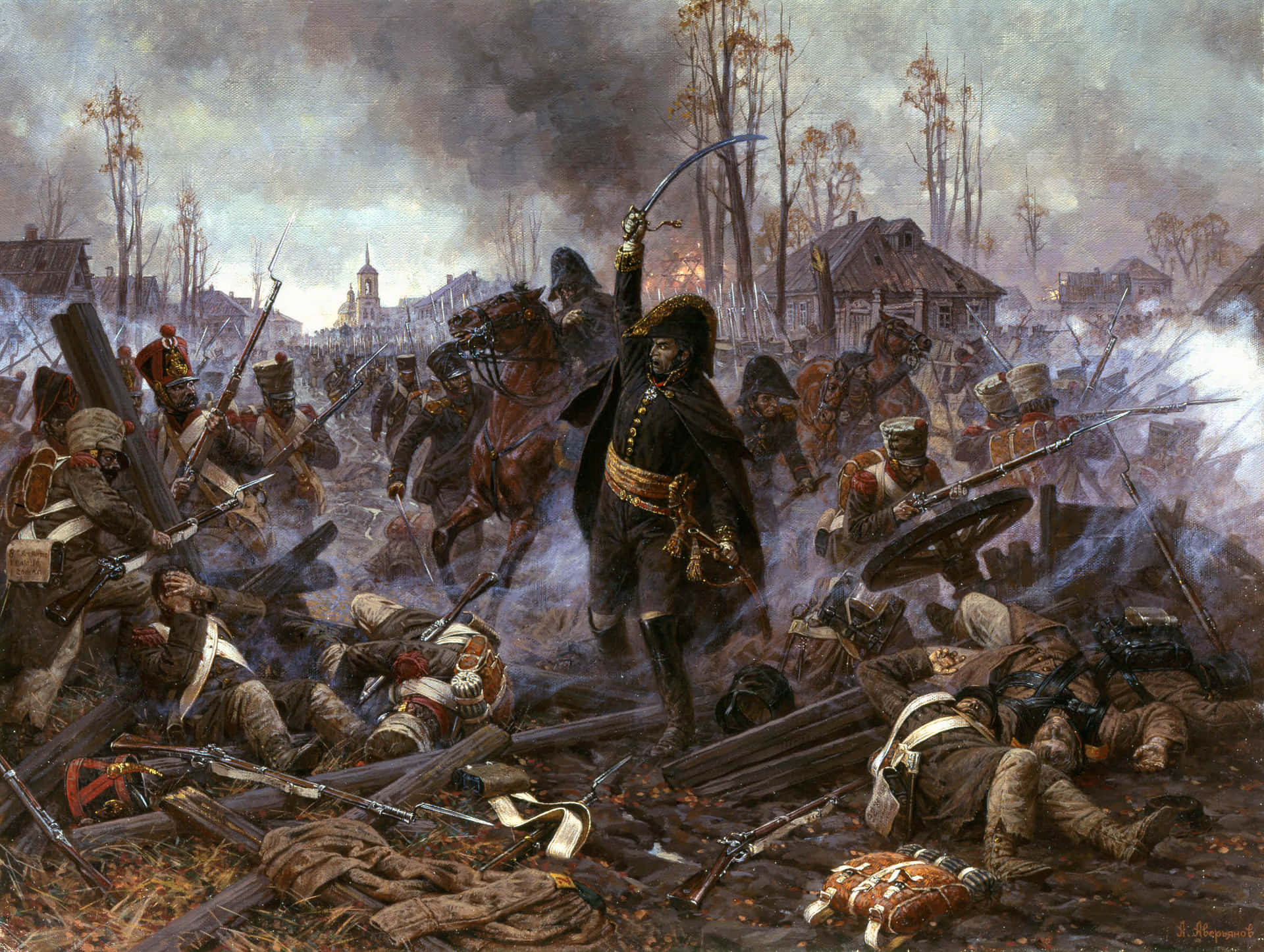 Historical Battle Painting Wallpaper