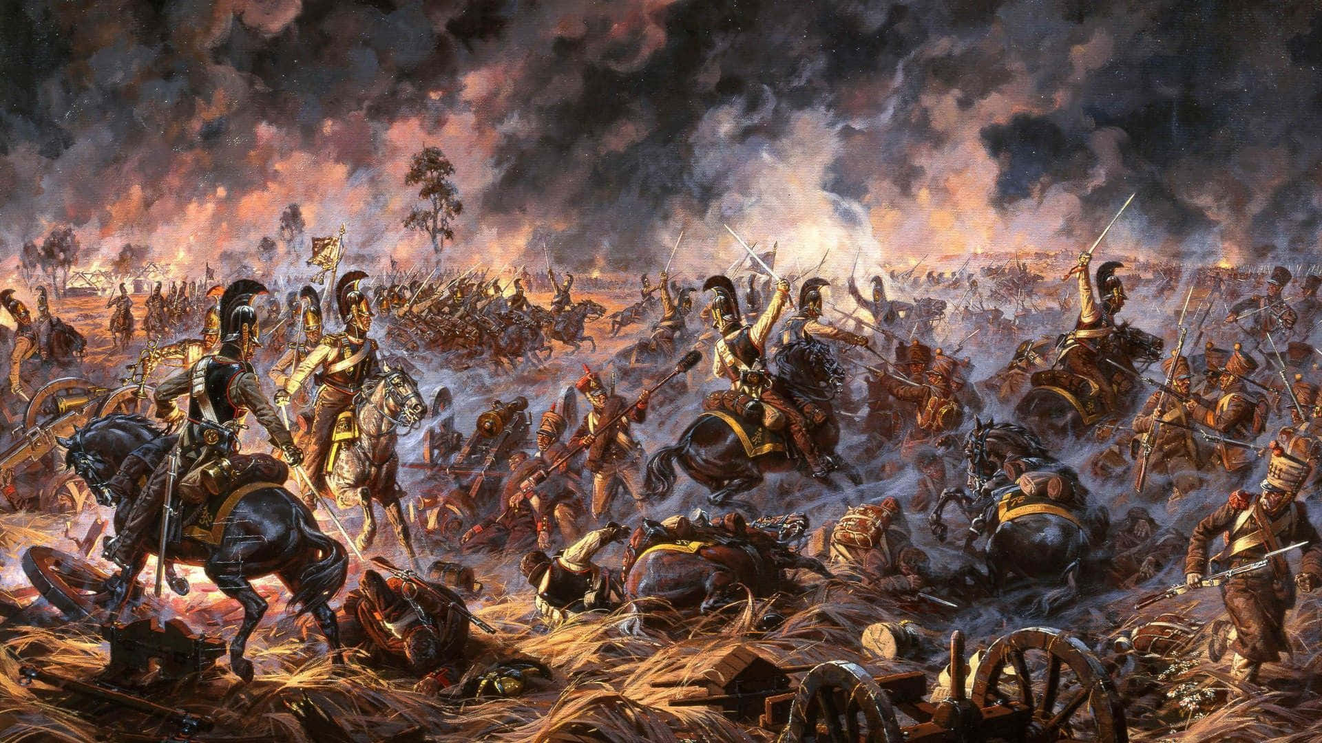 Historisk maleri krig i Røg billed Tapet