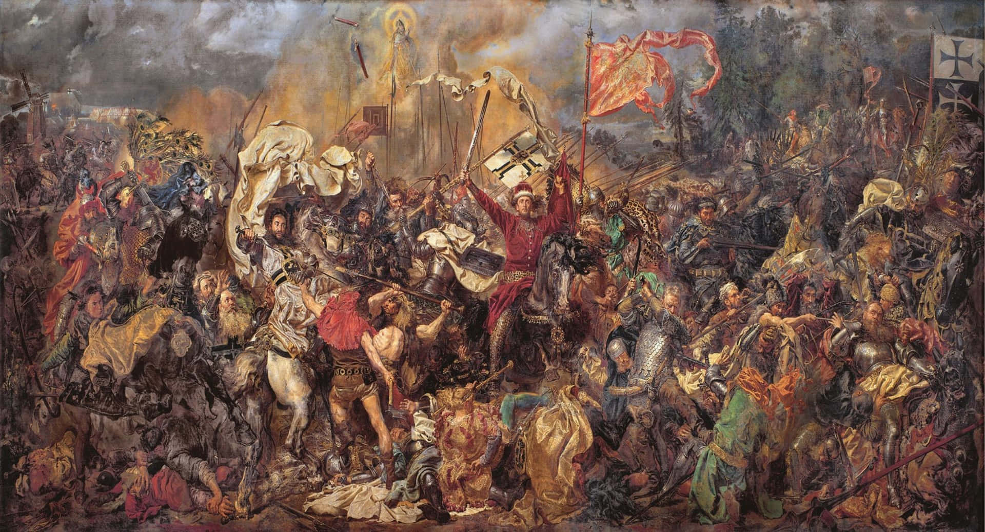 Historisktmålning Slaget Vid Grunwald Bild