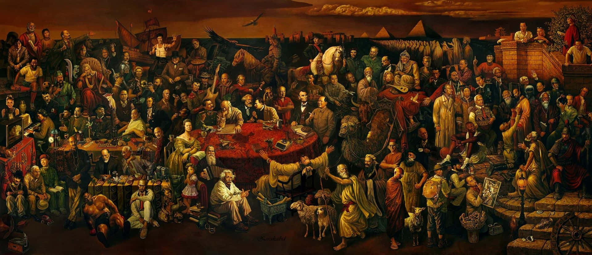 Historical Painting People In Dinner Party Picture